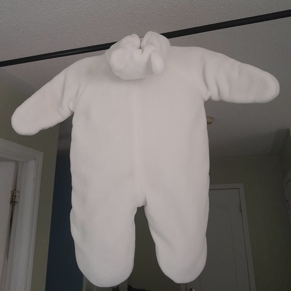 Cozy White Bear Kids One Piece Snowsuit 2for1 - Picture 4 of 8